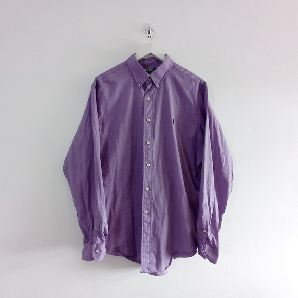 Polo Ralph Lauren Button Up Shirt - Size XL - Purple Green - Picture 2 of 4